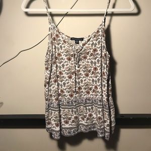 American Eagle White/Floral/Multicolored Tank M